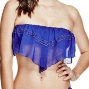 Guess Handkerchief Bandeau Bikini Blue Top